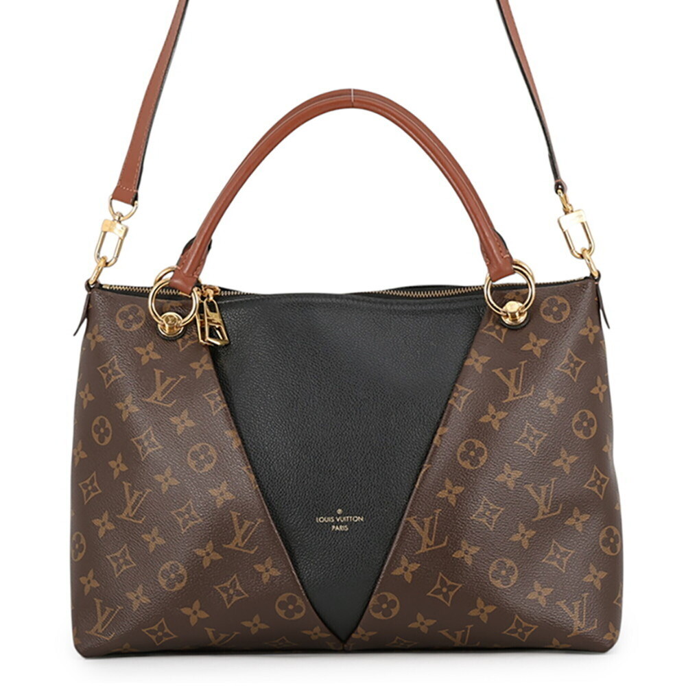 Louis Vuitton Monogram V Tote MM M43948 2-way Shoulder Bag Black Handbag LOUI...